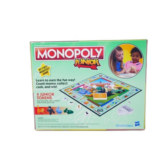 Hasbro Monopoly Junior Board Game Jr Boy Girl Kids Gift SEALED - Picture 3 of 4